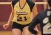 Bentonville junior middle blocker Kelsey Parks reacts to a point in the closing moments of the final game Tuesday of the Lady Tigers’ win at Siloam Springs.