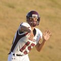 Lincoln quarterback Cheyenne Vaughn throws a pass Thursday during a scrimmage at Gravette.