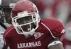 Arkansas WR Joe Adams runs for a first quarter touchdown during the Razorbacks 42-21 victory over MSU at War Memorial Stadium in Little Rock.