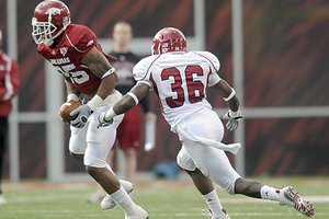 Arkansas receiver Greg Childs caught 48 passes for 894 yards last season. Childs and fellow juniors Joe Adams and Jarius Wright are expected to form one of the nation’s top receiving corps this season.
