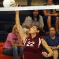 Springdale High’s Brittany Powers spikes the ball against Greenwood on Tuesday at Rogers Heritage in...