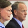 Republican gubernatorial candidate Jim Keet (right) along with his wife, Margaret, answers question...