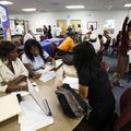 In this photo taken Wednesday, Sept. 1, 2010, India Windon, left, and Nytoyia Windon, second from le...