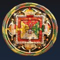 A mandala made out of a bicycle wheel and parts will be one of the works available during the WHEELS...