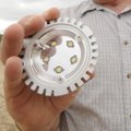Pharr holds one of the LED bulbs.
