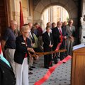 Washington County Judge Marilyn Edwards  cuts the ribbon Saturday to dedicate the newly renovated co...