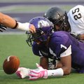 Fayetteville senior Chris Smith recovers the ball at the 5-yard line after Jonesboro sophomore Marti...