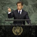 French President Nicolas Sarkozy addresses a summit on the Millennium Development Goals at United Na...