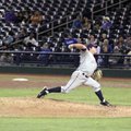 Naturals relief pitcher Patrick Keating throws the last pitch in Saturday’s game.