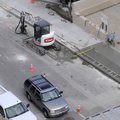 Progress continues Wednesday on Block Avenue near the Fayetteville square. The project includes wate...