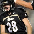 Bentonville kicker Chad Levin is congratulated by teammates after kicking a 38-yard field goal durin...