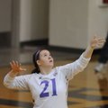 Fayetteville’s Mollie Stehlik serves to Bentonville during Thursday’s match at Bentonville.
