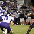 Fayetteville kicker Max Coffin attempts a 33-yard field goal during the second quarter against Bento...