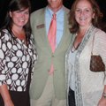 Walton Arts Center President and CEO Peter Lane visits with center supporters Kathy Briggs, left, an...