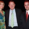 Kristin and Walton Arts Center Corporate Leadership Council member Rich Kley, from left, talk with J...