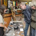  Park interpreter Rachael Dierson, left, points out a set of beaver footprints Sunday to Robert and ...