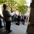 Benton County Circuit Clerk Brenda DeShields reads details of the auction of Pinnacle Point properti...