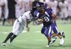 Fayetteville running back Brice Gahagans carries the ball in the first quarter on Sept. 17 against Jonesboro at Harmon Field in Fayetteville.