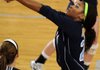 Springdale Har-Ber junior Summer Morgan returns the ball against Fayetteville on Tuesday in Springdale.