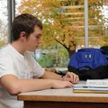 A ROOM WITH A VIEW - Heritage High School senior Spencer Schaugaard studies on Monday in a quiet are...