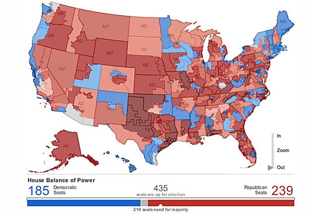 State-by-state Glance: Republicans Win Solid House Majority