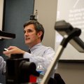 Robert Pondiscio of the non-profit group, Core Knowledge, speaks Friday at the University of Arkansa...