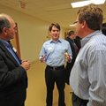 Duncan Baird, state representative for District 95, center, visits with Gary Carnahan, Washington Co...