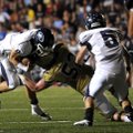  Shiloh Christian senior defensive end Ryan Hyde sacks Greenwood senior Stephen Hogan in the first h...