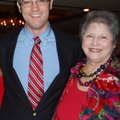 Barbara Mashburn pauses with one of her former scholarship students, Jonathan Story.
