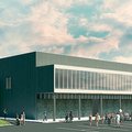 This artist rendering shows the southwest corner of the new Fayetteville High School. Bids on the fi...