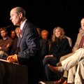 Peter B. Lane, president and CEO of the Walton Arts Center, left, speaks during a press conference t...