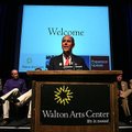 Peter Lane, CEO of the Walton Arts Center, takes the podium during a press conference announcing tha...