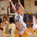 Springdale Har-Ber junior post Caroline Eubanks shoots over Little Rock Central sophomore Jamie Ruff...