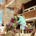 Billie Starr (left) and Helen Walton celebrate the grand opening of the Walton Arts Center in Fayett...