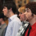 Andrew Layden of Tulsa, Okla., sings last week during a performance of the Cathedral Choir at John B...