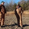 J.D. Hawthorn (left), who owns land along War Eagle Creek in Madison County, and his neighbor Gary E...