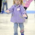Loren Howrey, 4, glides along the ice during an ice skating lesson last year during the Its Great to...