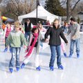 Outdoor ice skating at The Rink at Lawrence Plaza in Bentonville. A 75-minute skate session is $5 if...
