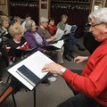 Larry Zehring, right, director of music ministry at First United Methodist Church in Bella Vista, di...