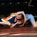 Rogers Heritage’s Jacob Stewart, left, tries to maneuver for advantage against Fort Smith Southside’...