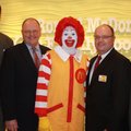 St. Edward Mercy President and CEO Jeff Johnston, from left, Bill Mathews, Ronald McDonald, Walter M...