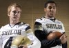 Shiloh Christian senior quarterback Kiehl Frazier, right, was named the Player of the Year and running back Garrett Harper was named the Offensive Player of the Year for the NWA Media Small Schools Football All-Area Team.
