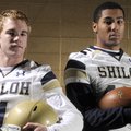 Shiloh Christian senior quarterback Kiehl Frazier, right, was named the Player of the Year and runni...