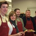 Volunteers Jordan Callaway, from left, Dawna Stevens, John McGinty, Bill Akers and Ryan Wanstreet he...