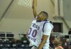 West Memphis' Marcus Bagnerise gets his dunk attempt rim checked as he tries for the dunk the first half of Thursday nights championship game of the Cooc-Cola Classic Christmas Classic tournament at the Stubblefield Center in Fort Smith.