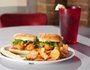 The Shrimp Po’ boy with barbecue chips.