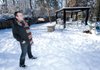Fayetteville resident Alan Long stands in the spot Saturday where he planned to build an in-ground swimming pool behind his home. Fayetteville’s proposed steamside protection ordinance would prohibit any improvements to Long’s backyard up to where it meets his deck.