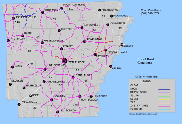 This Map Provided By The Arkansas State Highway And Transportation