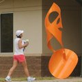 CIRCLE SQUARED “Circle Squared Again,” a sculpture by artist Nic Noblique graces the entrance to Whi...