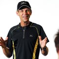 Former Olympic runner Jeff Galloway of Atlanta speaks to a group of running enthusiasts Saturday at ...